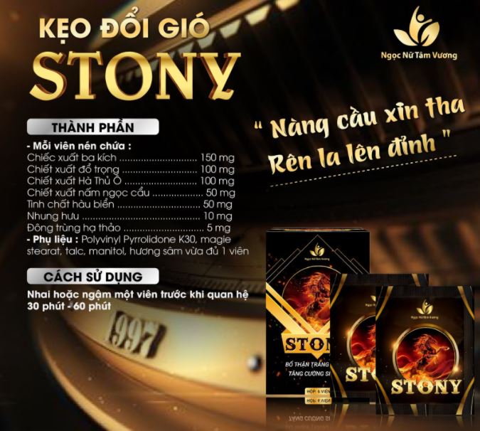 Kẹo Stony là dòng sản phẩm được chiết xuất 100% từ thảo dược thiên nhiên